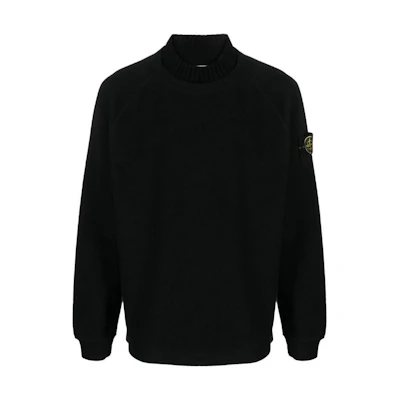 Stone Island Loose Fit Black Crewneck Long Sleeve Sweatshirt 791560954-V0029