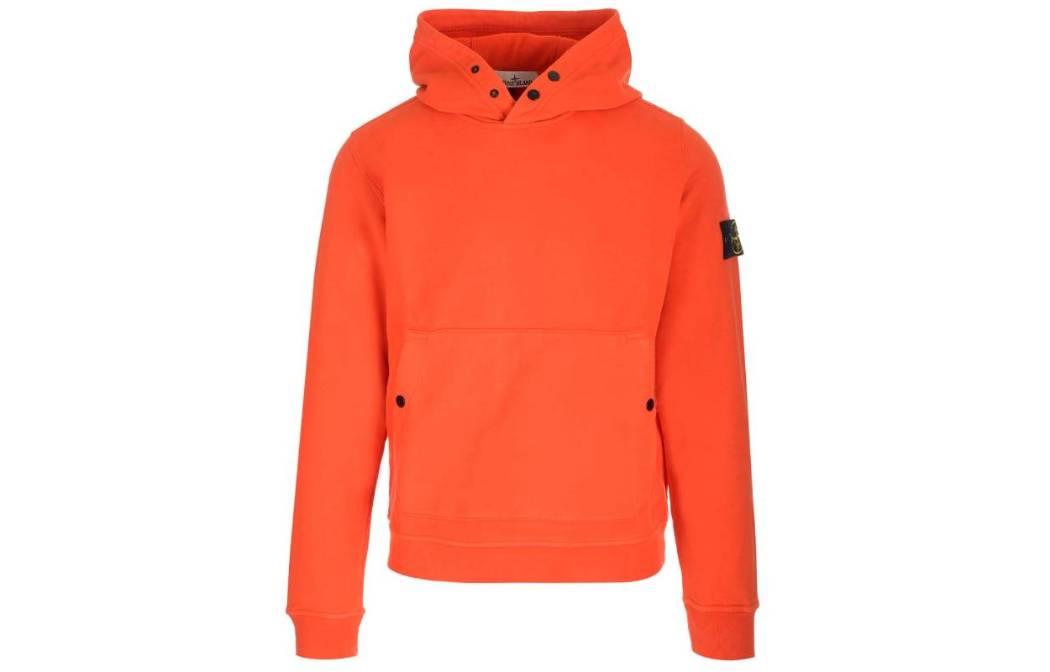 Stone Island Loose Fit Pullover Hoodie with Fleece Lining - Orange 791561720-V0037