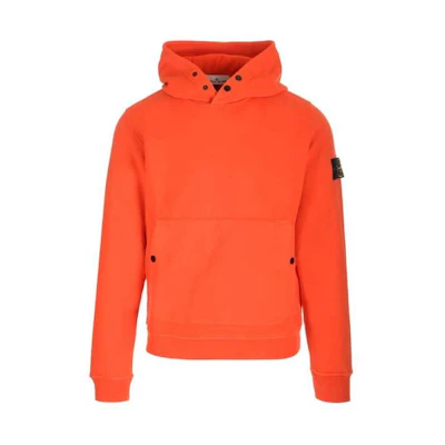 Stone Island Loose Fit Pullover Hoodie with Fleece Lining - Orange 791561720-V0037