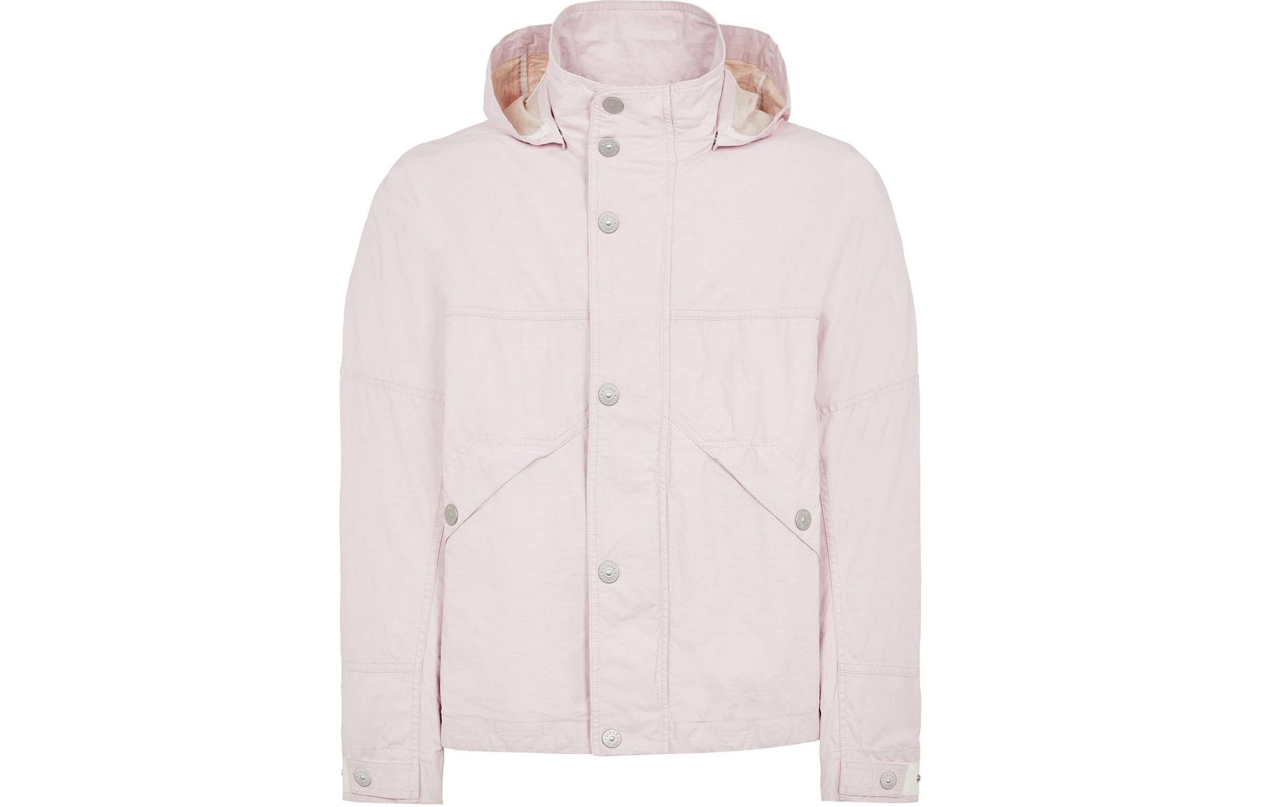 Stone Island Marina SS24 Light Pink Canvas Jacket for Men 8015418X1-V0080