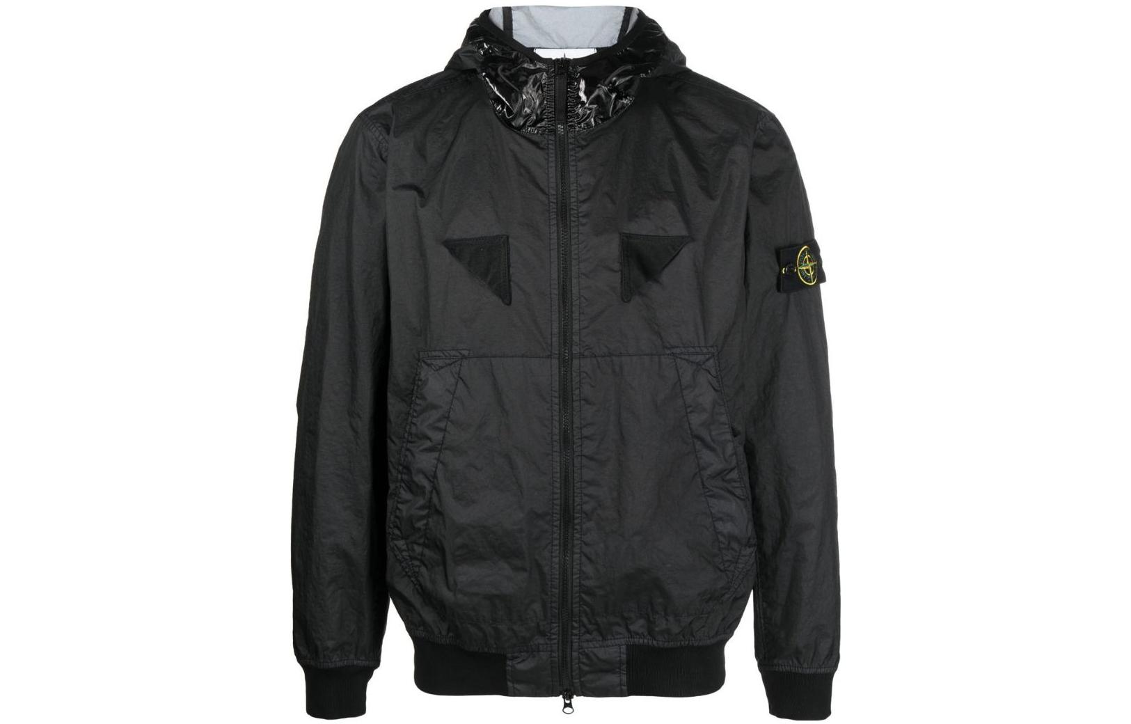 Stone Island Membrana 3L TC Hooded Windproof Waterproof Jacket Black . 781540723-V0029