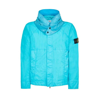 Stone Island Membrana 3L TC Logo Windproof Waterproof Jacket Men’s Turquoise 781540623-V0042