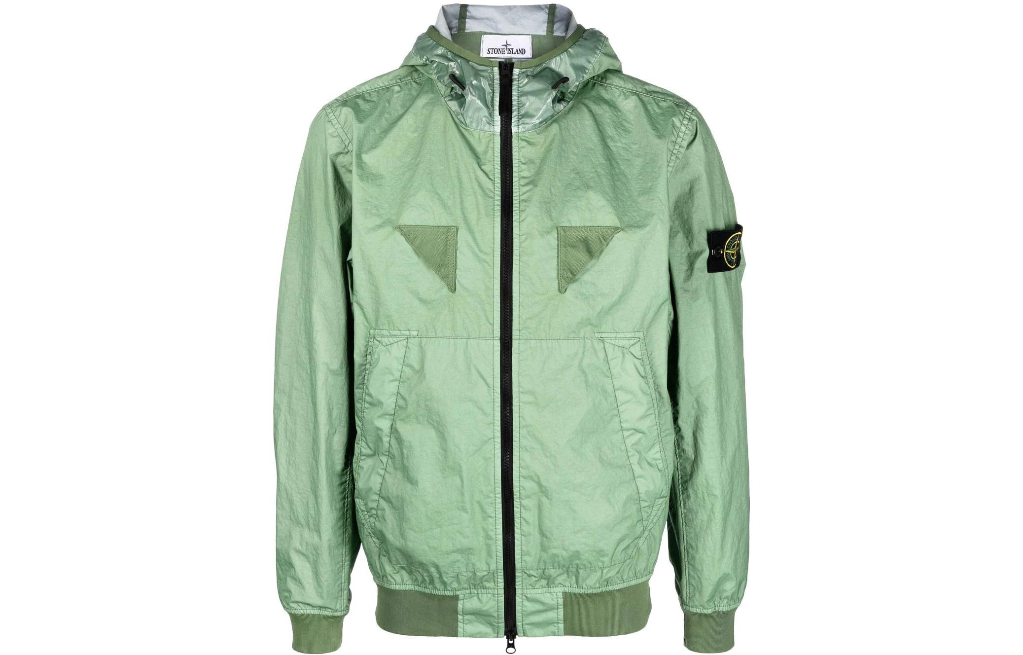 Stone Island Membrana 3L TC Sage Green Waterproof Windproof Hooded Jacket Men 781540723-V0055