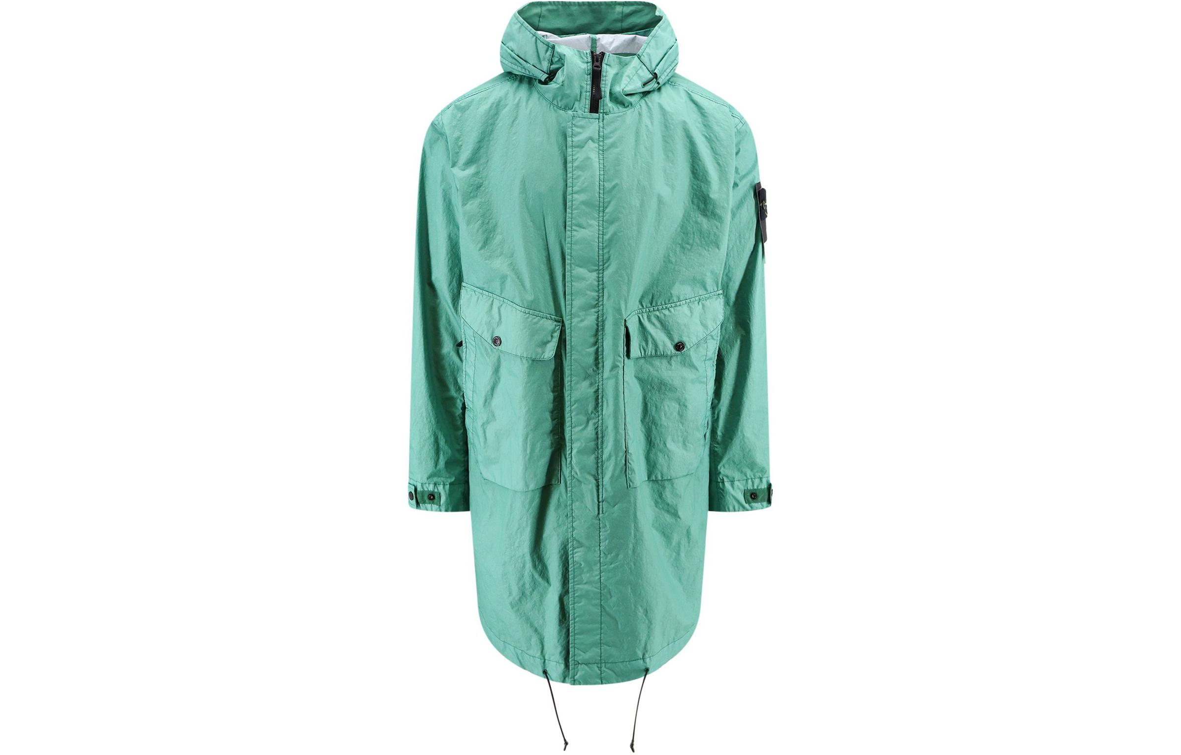 Stone Island MEMBRANA 3L TC SS24 Green Hooded Waterproof Jacket for Men 801570723-V0052