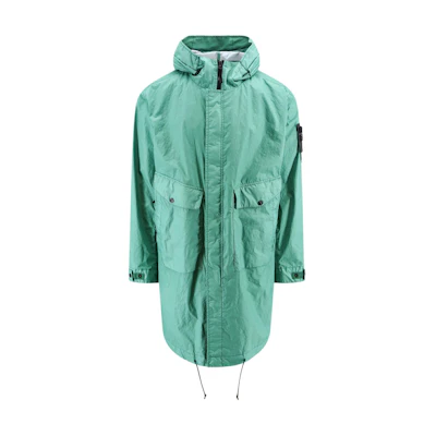 Stone Island MEMBRANA 3L TC SS24 Green Hooded Waterproof Jacket for Men 801570723-V0052