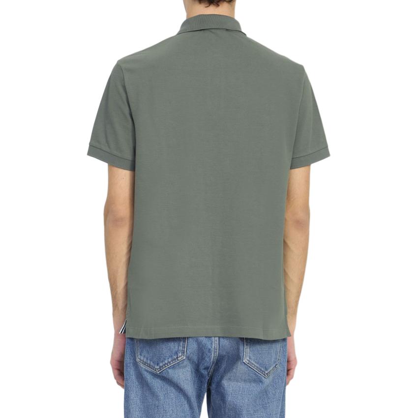 Shop STONE ISLAND 男裝純色軍綠短袖鈕扣設計POLO衫 80152SC17-V0059