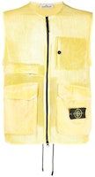 STONE ISLAND Mesh Patchwork Zip Vest Yellow Vest 7615G0622-V0030 STONE ISLAND Mesh Patchwork Zip Vest Yellow Vest 7615G0622-V0030