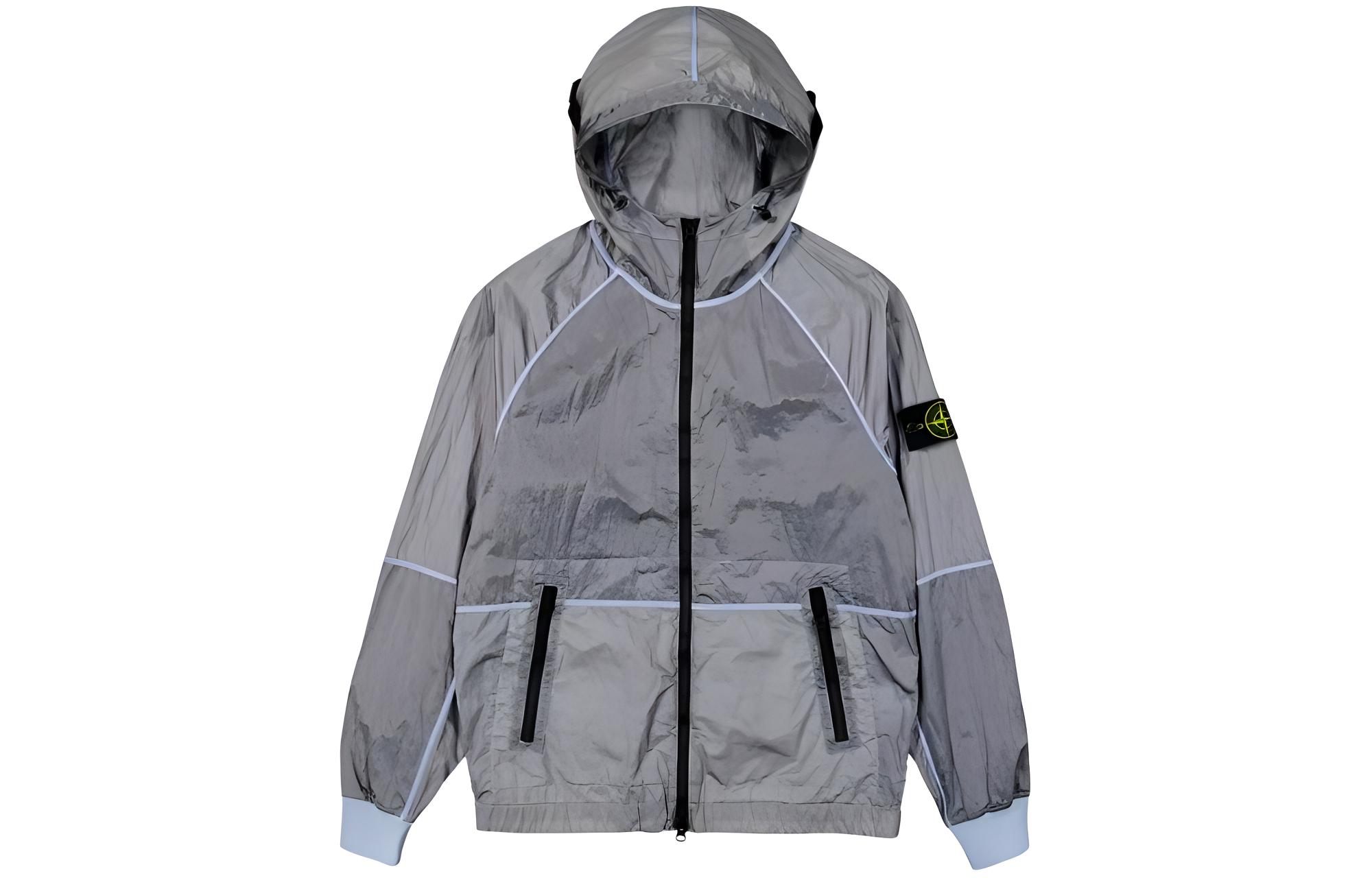 STONE ISLAND Metal Nylon Series SS24 Colorblock Zip Hoodie Jacket Mens. 801542020-V0041