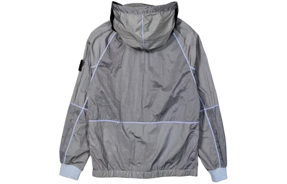 Shop STONE ISLAND Chaqueta Hoodie Hombre SS24 Nylon Metálico Colorblock Cremallera. 801542020-V0041