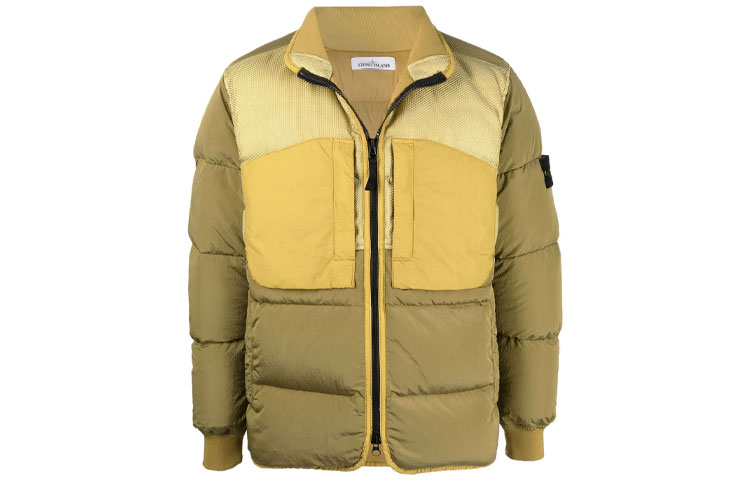 Stone Island Metallic Nylon Compass Patch Puffer Jacket Unisex Yellow. 751542840-V0098 圖 2