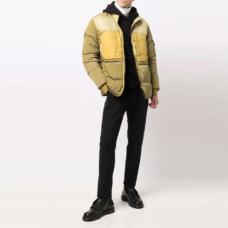 Stone Island Metallic Nylon Compass Patch Puffer Jacket Unisex Yellow. 751542840-V0098 圖 3