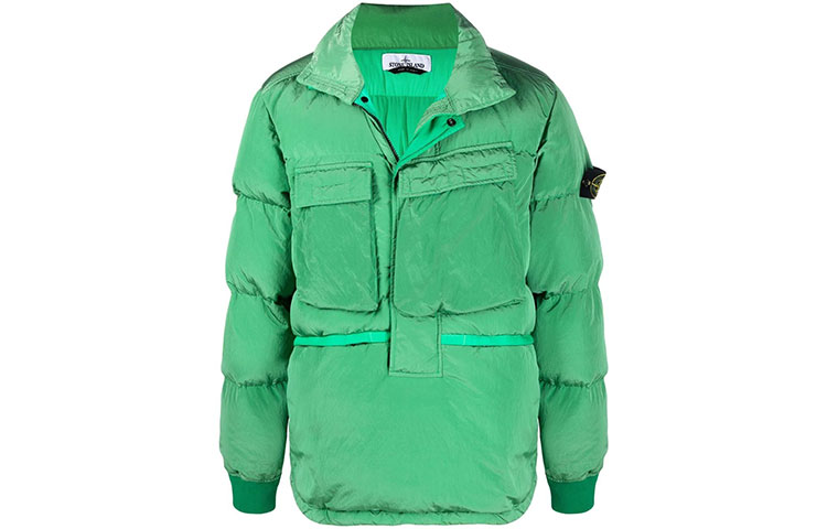 Stone Island Metallic Nylon Down Puffer Jacket Unisex - Green. 751544408-V0050
