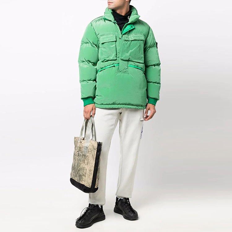 Stone Island Metallic Nylon Down Puffer Jacket Unisex - Green. 751544408-V0050 圖 3
