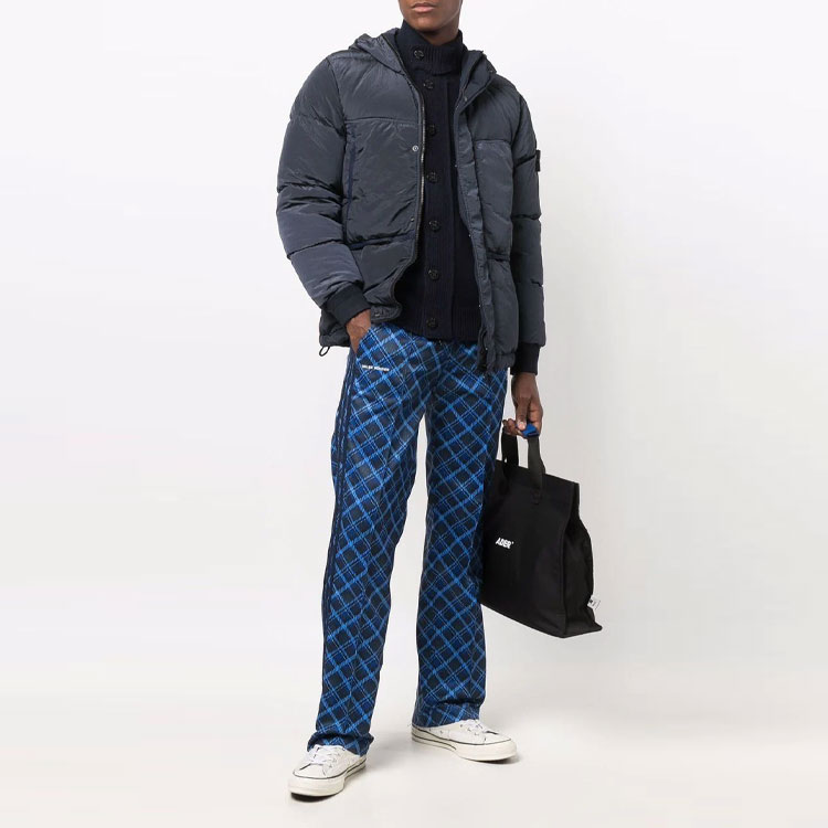 Stone Island Metallic Nylon Hooded Down Jacket Unisex - Navy Blue 751544508-V0026 圖 3