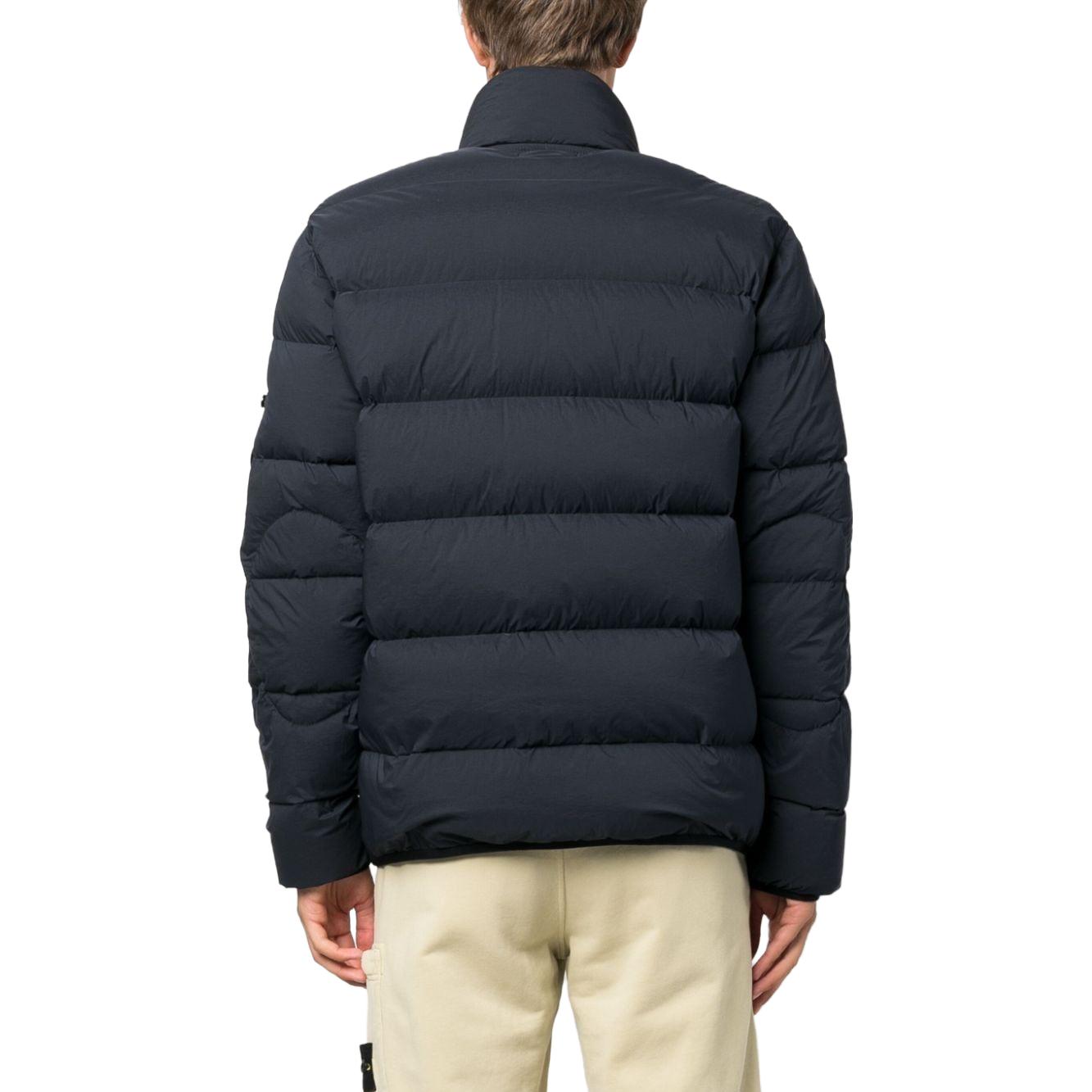 Stone Island Metallic Nylon Puffer Jacket Unisex Blue - Relaxed Fit Zipper Design 791544028-V0020 圖 3