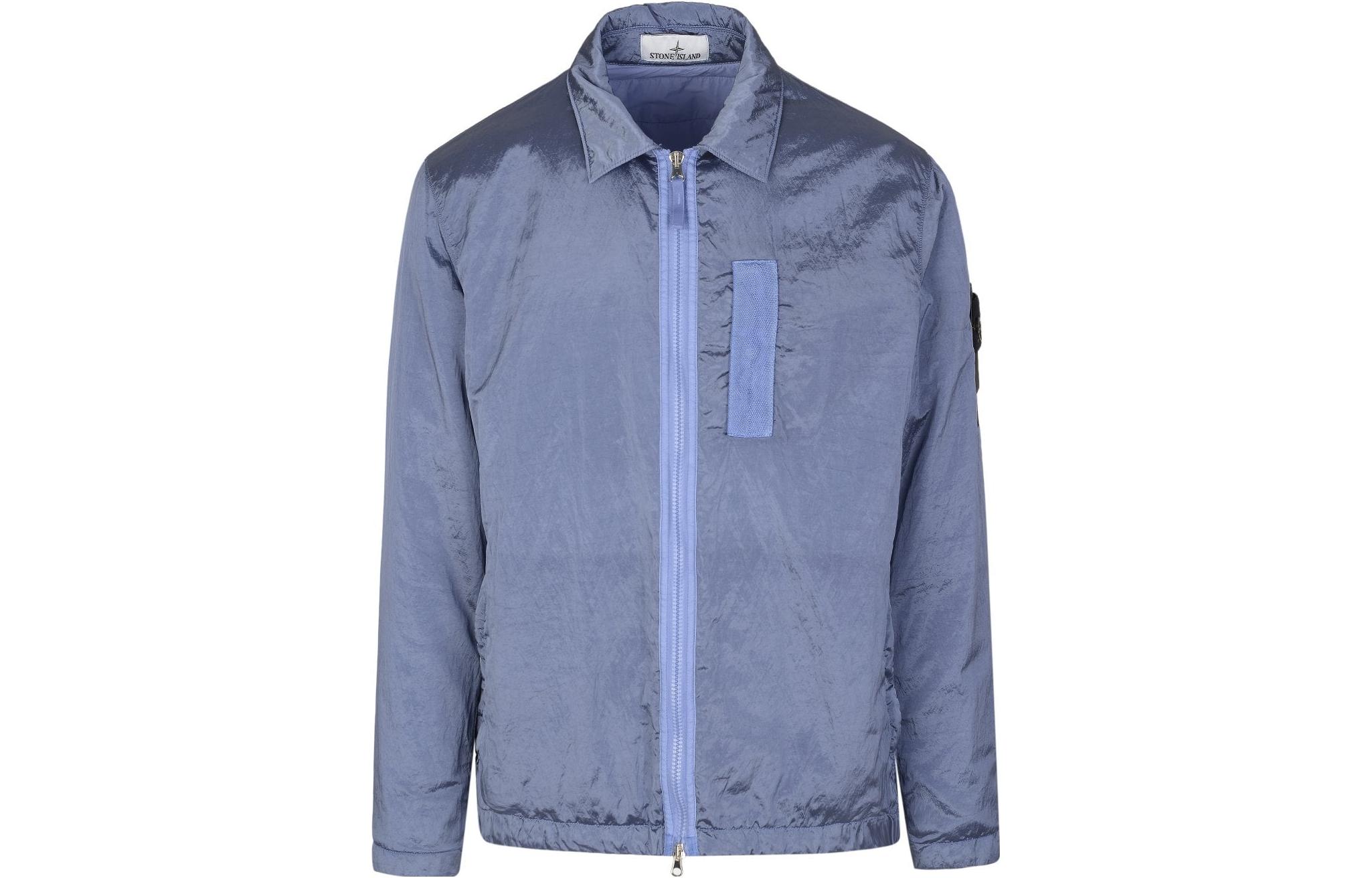 Stone Island Metallic Nylon Solid Color Long Sleeve Jacket Men’s Blue 7715Q0519-V0024 圖 2