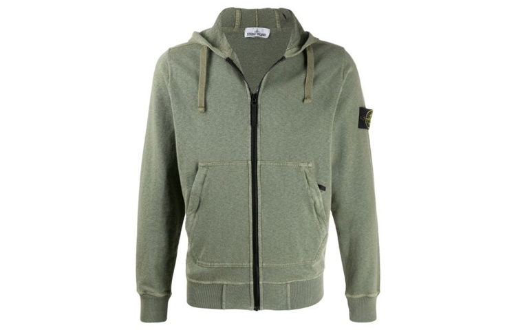 Stone Island Military Green Cotton Zip-Up Hoodie Jacket 721564251-V0058 圖 2