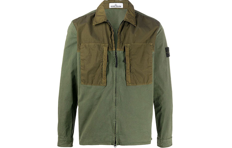 Stone Island Military Green Patchwork Utility Jacket - Fall Edition 721510207-V0058