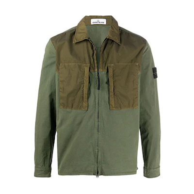 Stone Island Military Green Patchwork Utility Jacket - Fall Edition 721510207-V0058