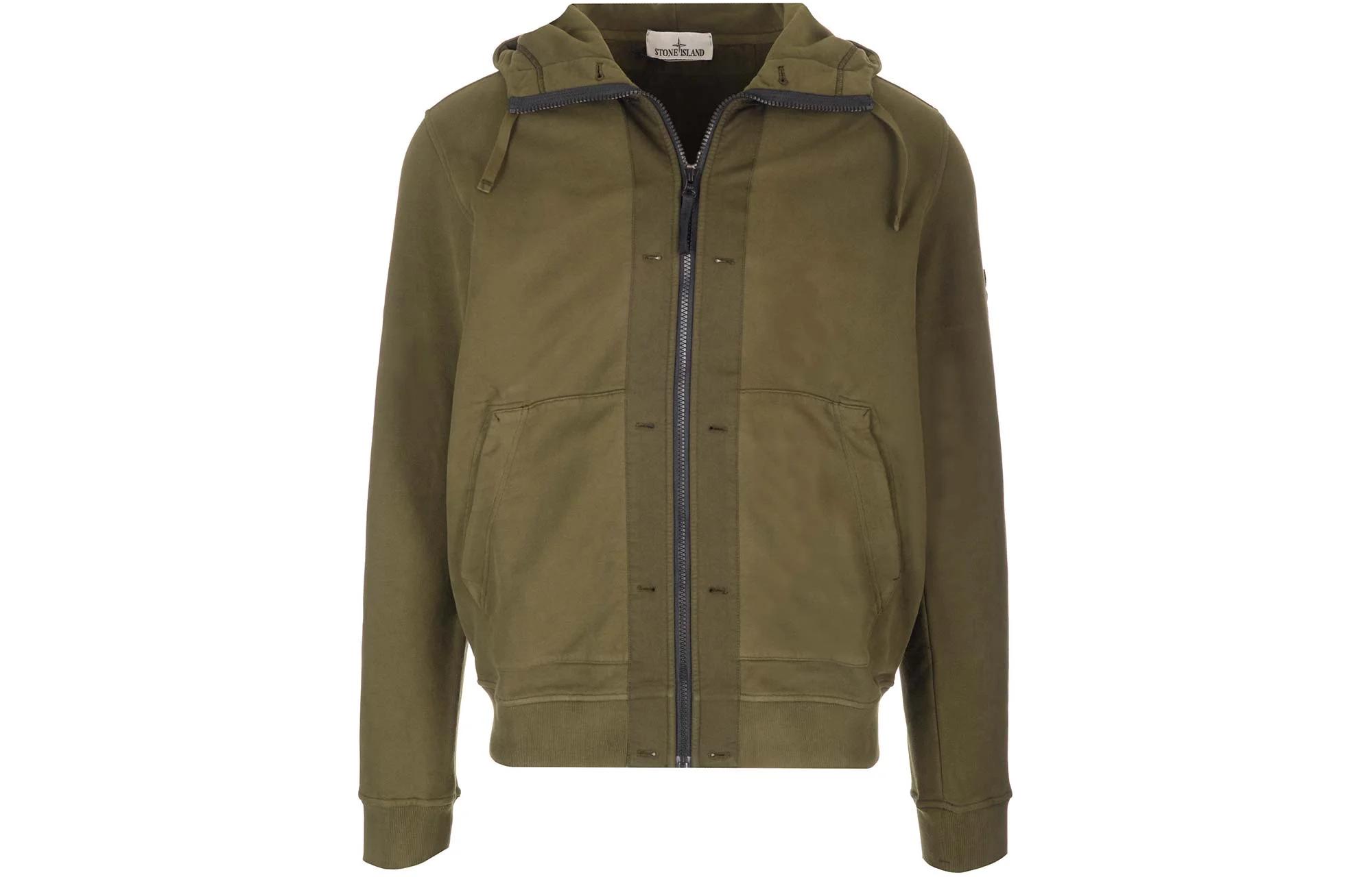 Stone Island Military Green Zip-Up Hoodie Jacket 791560477-V0058