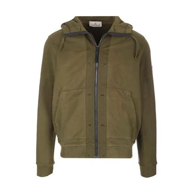 Stone Island Military Green Zip-Up Hoodie Jacket 791560477-V0058