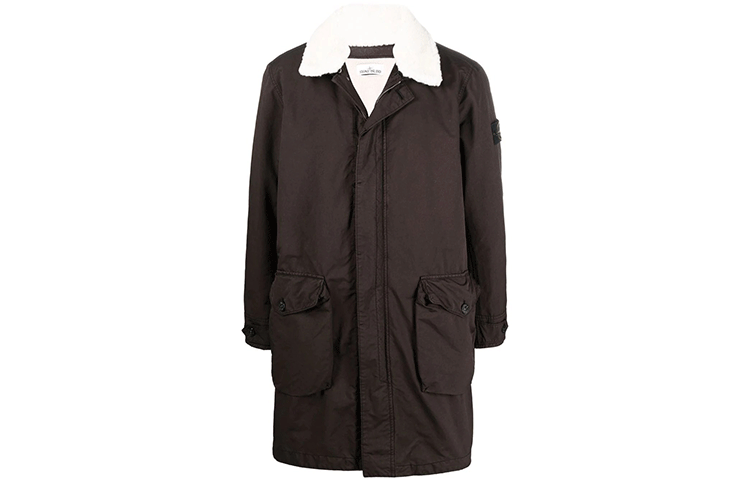 Stone Island Military Logo Patch Jacket Brown 751570749-V0070