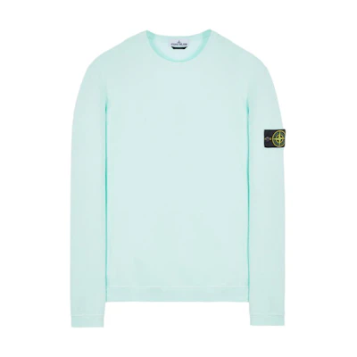Stone Island Mint Green Patch Crewneck Pullover Sweatshirt Long Sleeve 771561351-V0044
