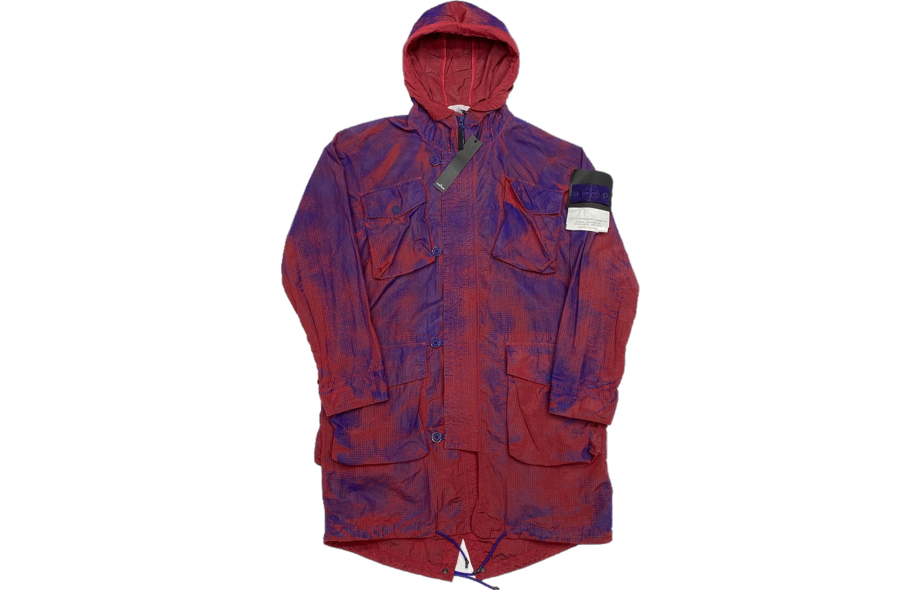 Stone Island Multi-Color Hooded Jacket with Pocket and Logo Patch 7025710R1