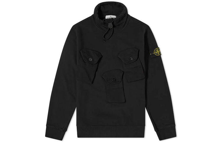 Stone Island Multi-Pocket Half-Turtleneck Sweatshirt Black 751560519-V0029