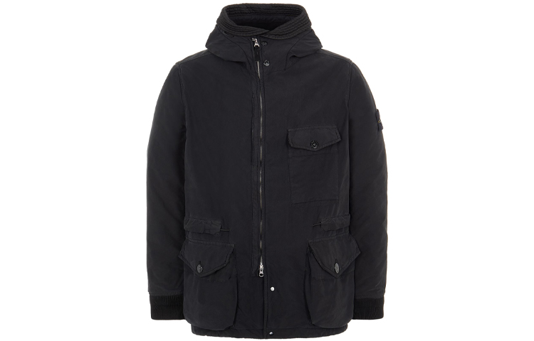Stone Island Multi-Pocket Logo Jacket Black Hoodie Fall Wear 751541131-V0029