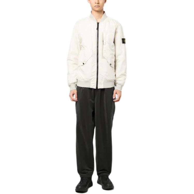 Lookbook Stone Island 多口袋拉链长袖白色外套 791540923-V0097