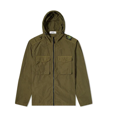 Stone Island Naslan Light Hooded Jacket Olive Green Zip-Up 741511602-V0058