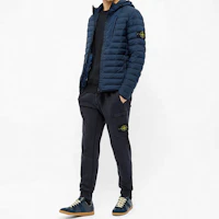 Shop Stone Island Navy Blue Classic Badge Crewneck Sweatshirt Unisex Spring Summer Thin 721563051-V0020