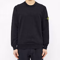 Purchase Stone Island Navy Blue Classic Badge Crewneck Sweatshirt Unisex Spring Summer Thin 721563051-V0020
