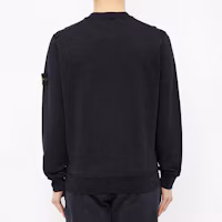 Details for Stone Island Navy Blue Classic Badge Crewneck Sweatshirt Unisex Spring Summer Thin 721563051-V0020