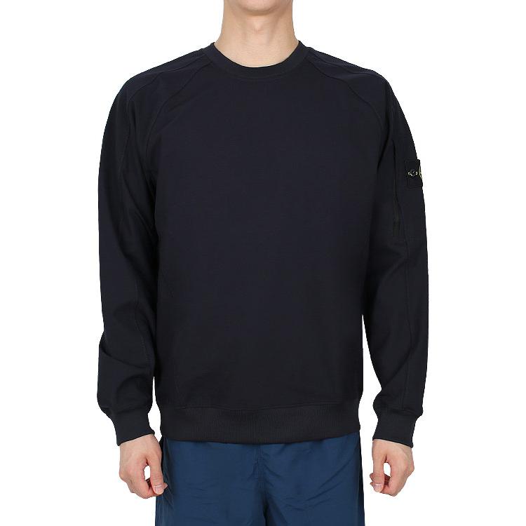 Stone Island Navy Blue Crewneck Pullover Sweatshirt for Men 781560653-V0020