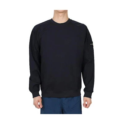 Stone Island Navy Blue Crewneck Pullover Sweatshirt for Men 781560653-V0020