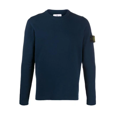 Stone Island Navy Blue Crewneck Slim Fit Sweatshirt for Men 7215532B9-V0028