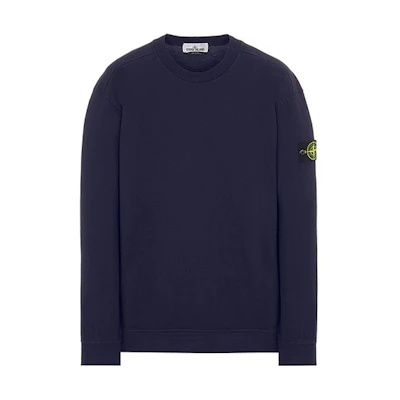 Stone Island Navy Blue Crewneck Sweatshirt Pullover. 761563750-V0020