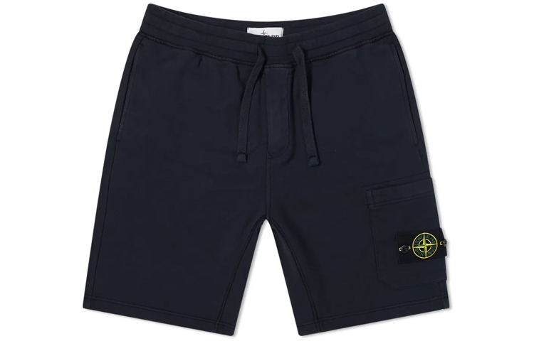 Stone Island Navy Blue Detachable Badge Mid-Waist Casual  Shorts. 741564651-V0020 圖 2
