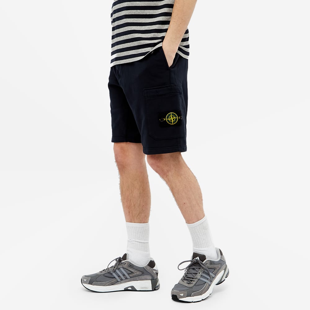 Stone Island Navy Blue Detachable Badge Mid-Waist Casual  Shorts. 741564651-V0020 圖 4