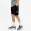 Shop Stone Island Navy Blue Celana Pendek Kasual Mid-Waist dengan Patch. 741564651-V0020