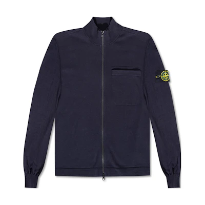 Stone Island Navy Blue Full-Zip Long Sleeve Jacket for Men 7615542B2-V0020