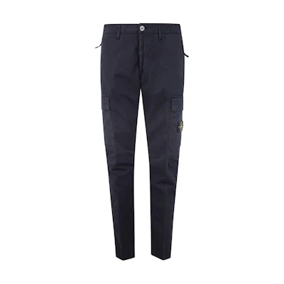 STONE ISLAND Navy Blue High-Waisted Straight-Leg Cargo Pants for Men 801530410-A0020