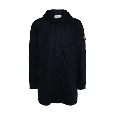 Stone Island Navy Blue Hooded Zip-Up Jacket 801571034-V0020