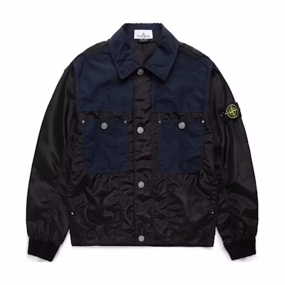 Stone Island Navy Blue Long-Sleeve Jacket with Arm Badge Unisex 801542932-V0020