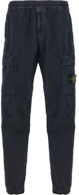 Stone Island Seluar Kargo Biru Tentera Mid-Rise dengan Cuff Elastik 8115313L1-A0120 Order Stone Island Seluar Kargo Biru Tentera Mid-Rise dengan Cuff Elastik 8115313L1-A0120