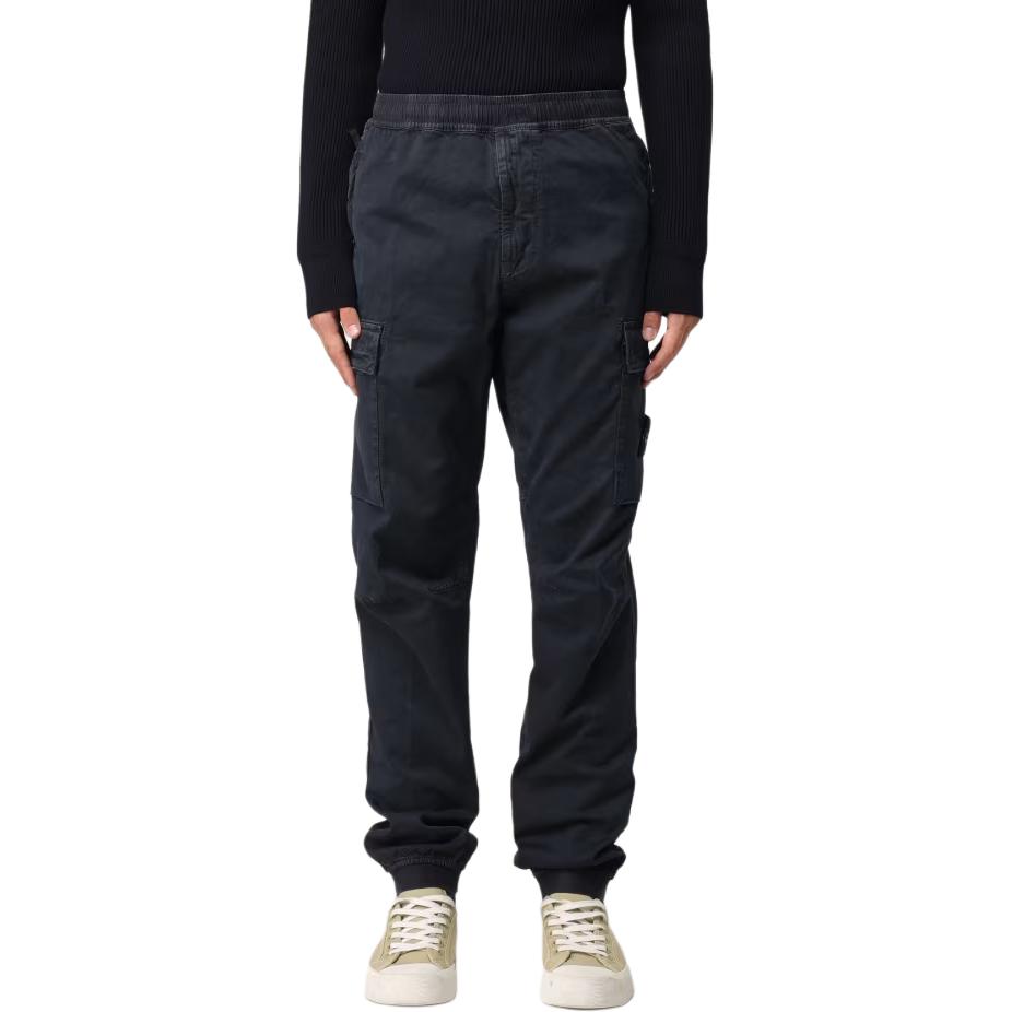 Purchase Stone Island Seluar Kargo Biru Tentera Mid-Rise dengan Cuff Elastik 8115313L1-A0120