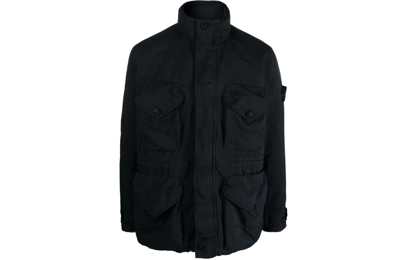 Stone Island Navy Blue Multi-Pocket Zip-Up Jacket 791541249-V0020