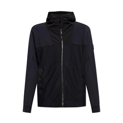 Stone Island Navy Blue Patchwork Hooded Jacket Long Sleeve 801560354-V0020